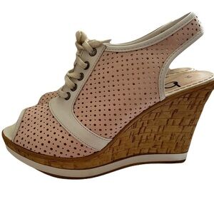 biella brand pink white woman wedge Size 7.5